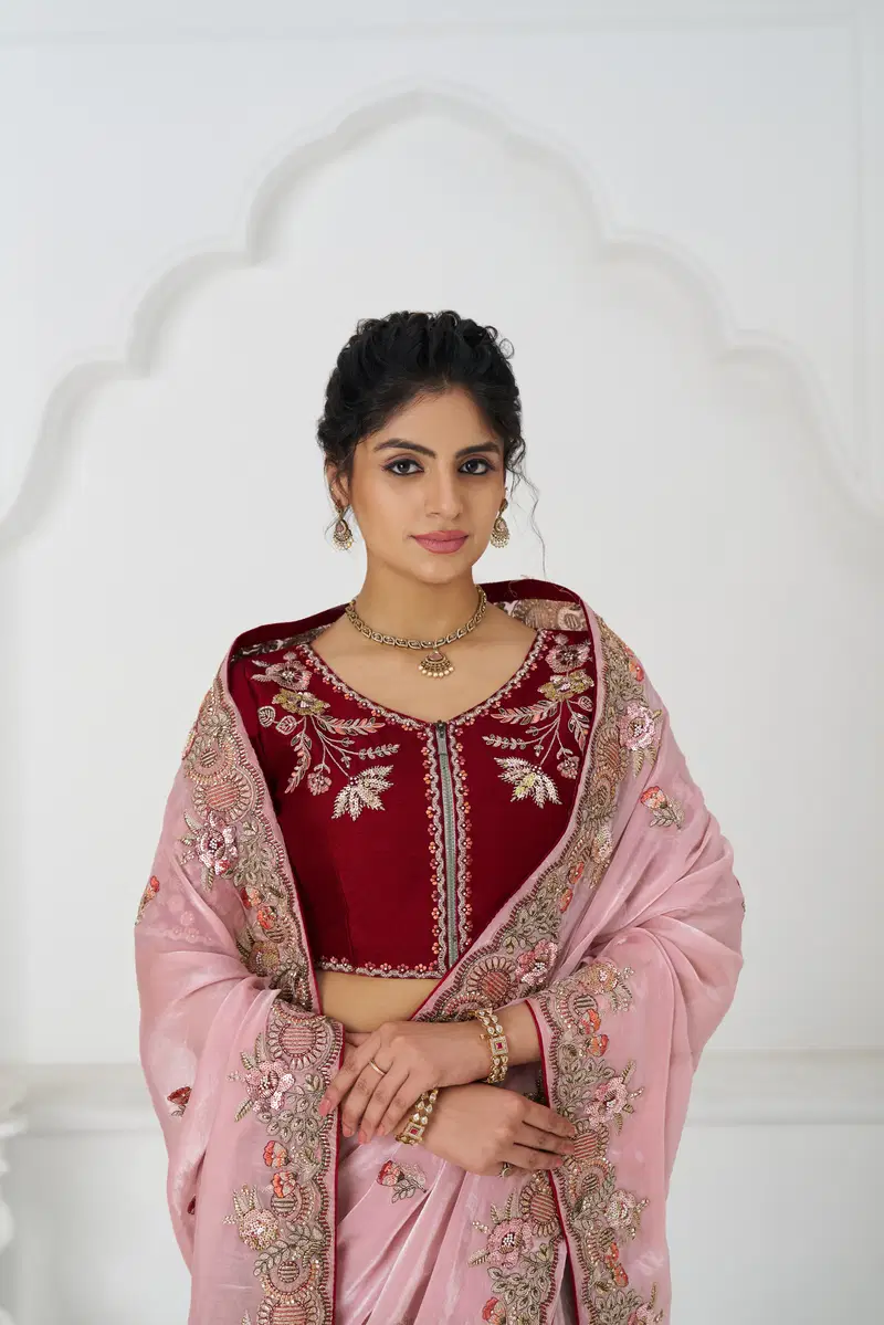 Kf 113 Pink Pure Fendi Silk Saree Wholesale Market In Surat With Price